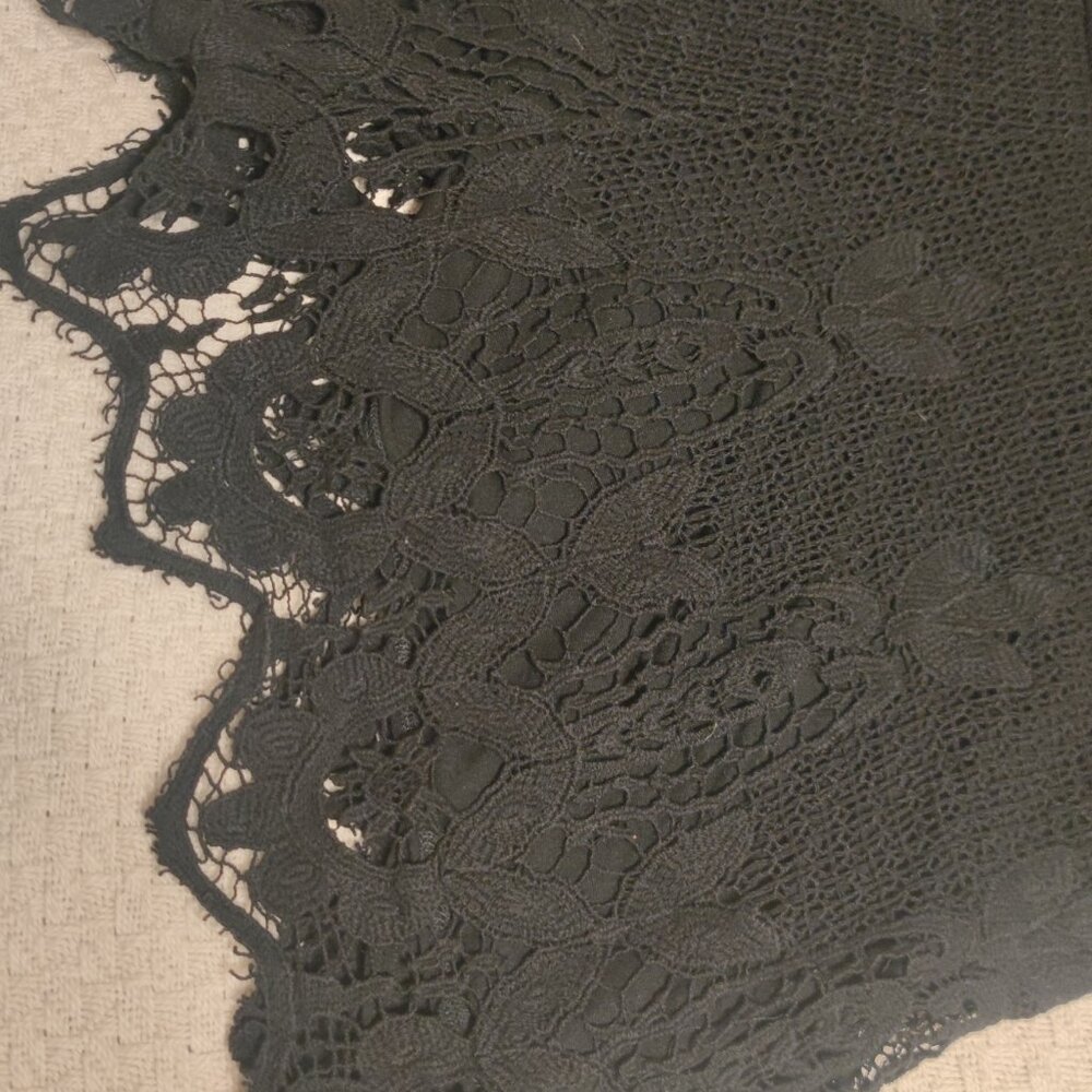 FREE PEOPLE Jumpsuite DARK NIGHT EMBELLISHED LACE-UP BACK TUNIC short BLACK L - Picture 5 of 9